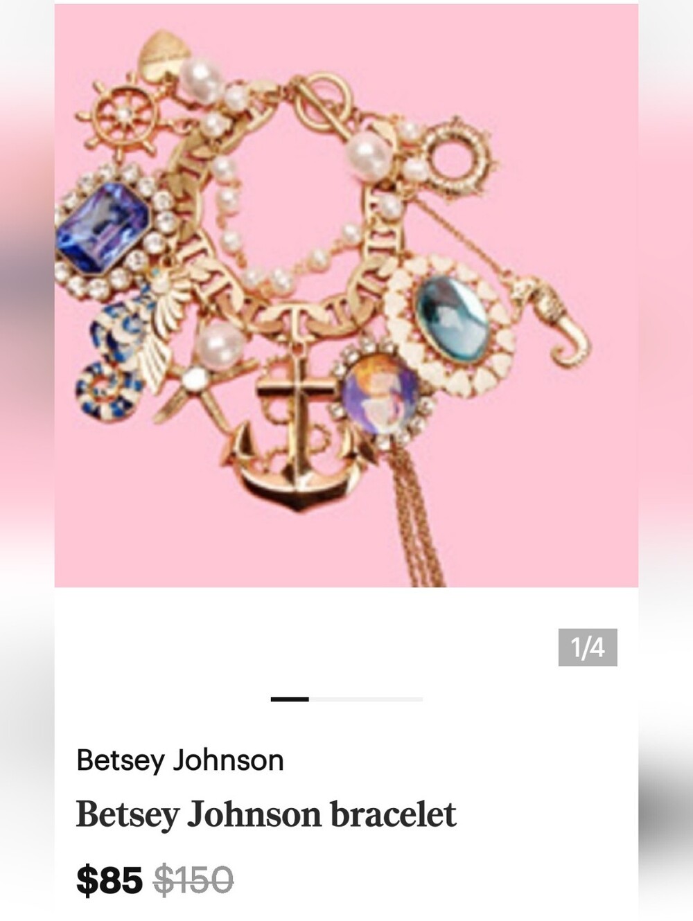 RARE BETSY JOHNSON VINTAGE NAUTICAL THEMED BRACLET - Picture 11 of 11